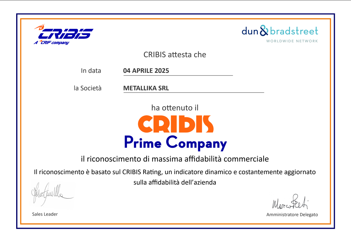 ATTESTATO CRIBIS