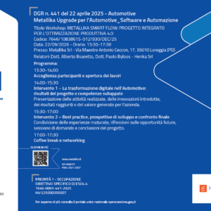 DGR n. 441 del 22 aprile 2025 – Automotive Metallika Upgrade per l’Automotive_Software e Automazione